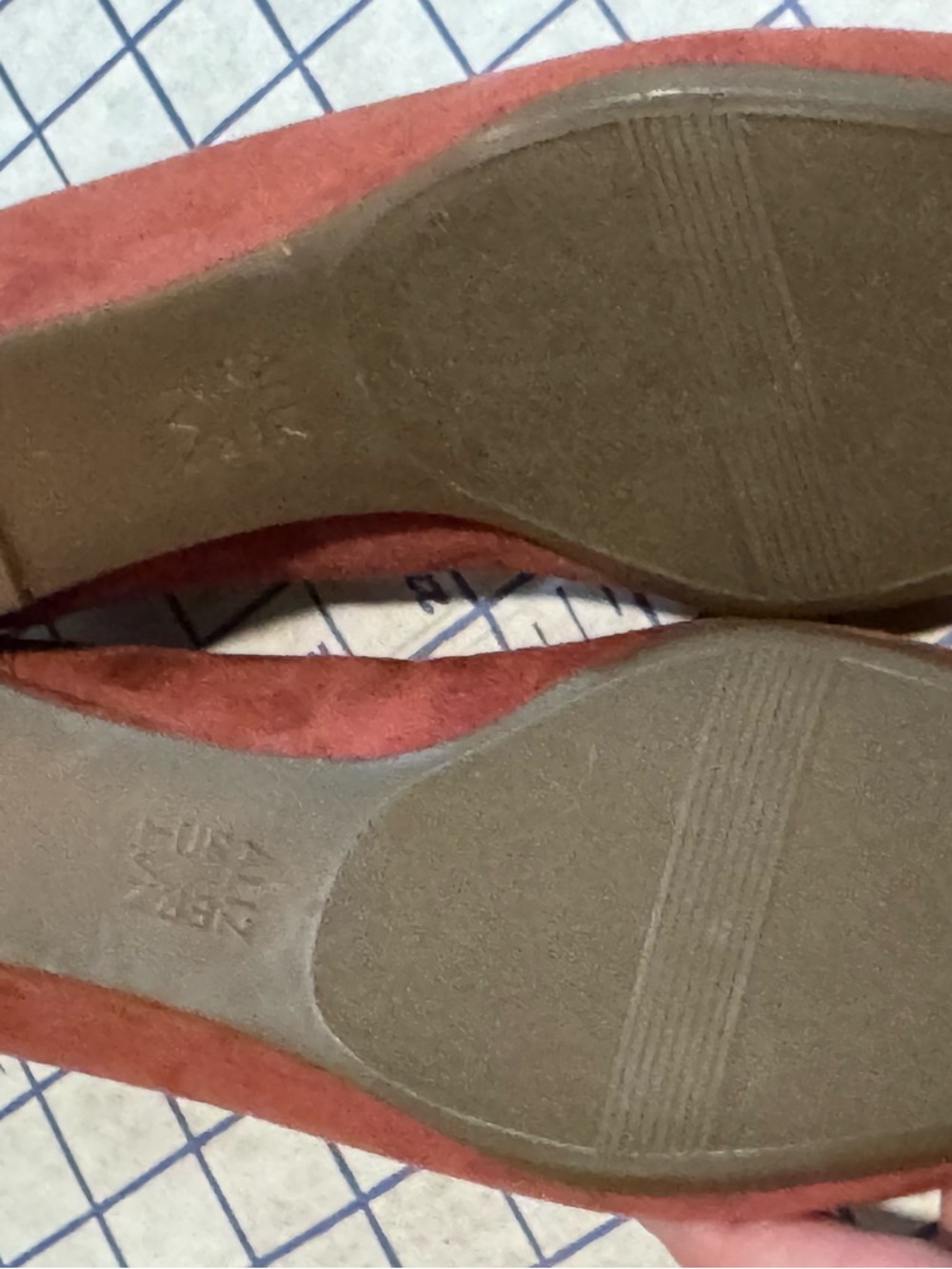 Naturalizer Rust Suede Flats with Gold-Tone Square Accent - Picture 3 of 6